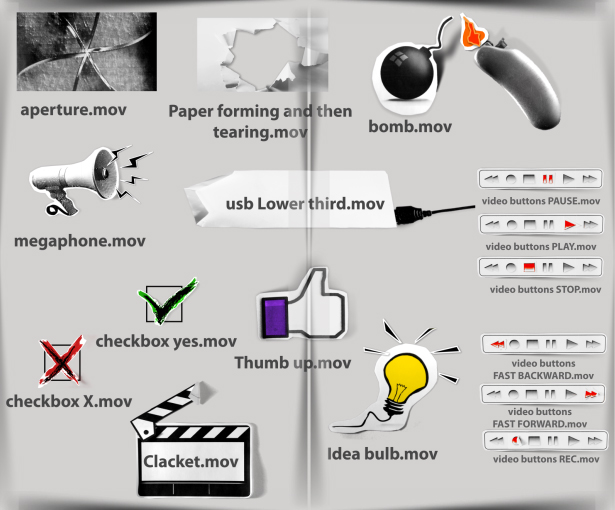 Stop Motion Video Paper Cut Elements - 2